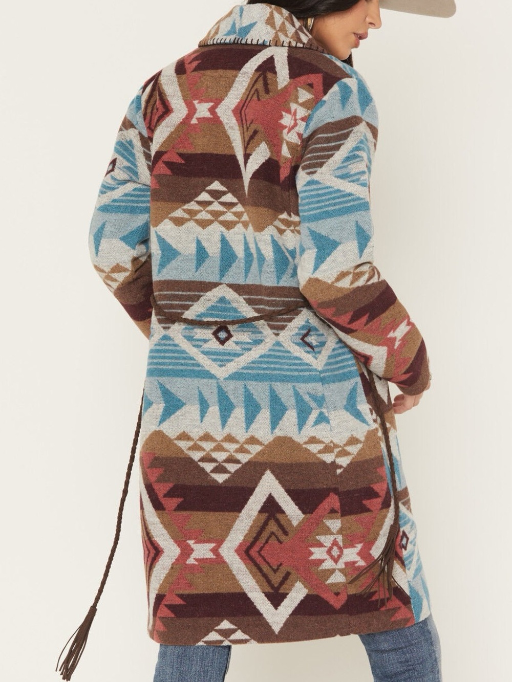 Shyanne - Southwestern Print Long Line Coat - Women’s Large